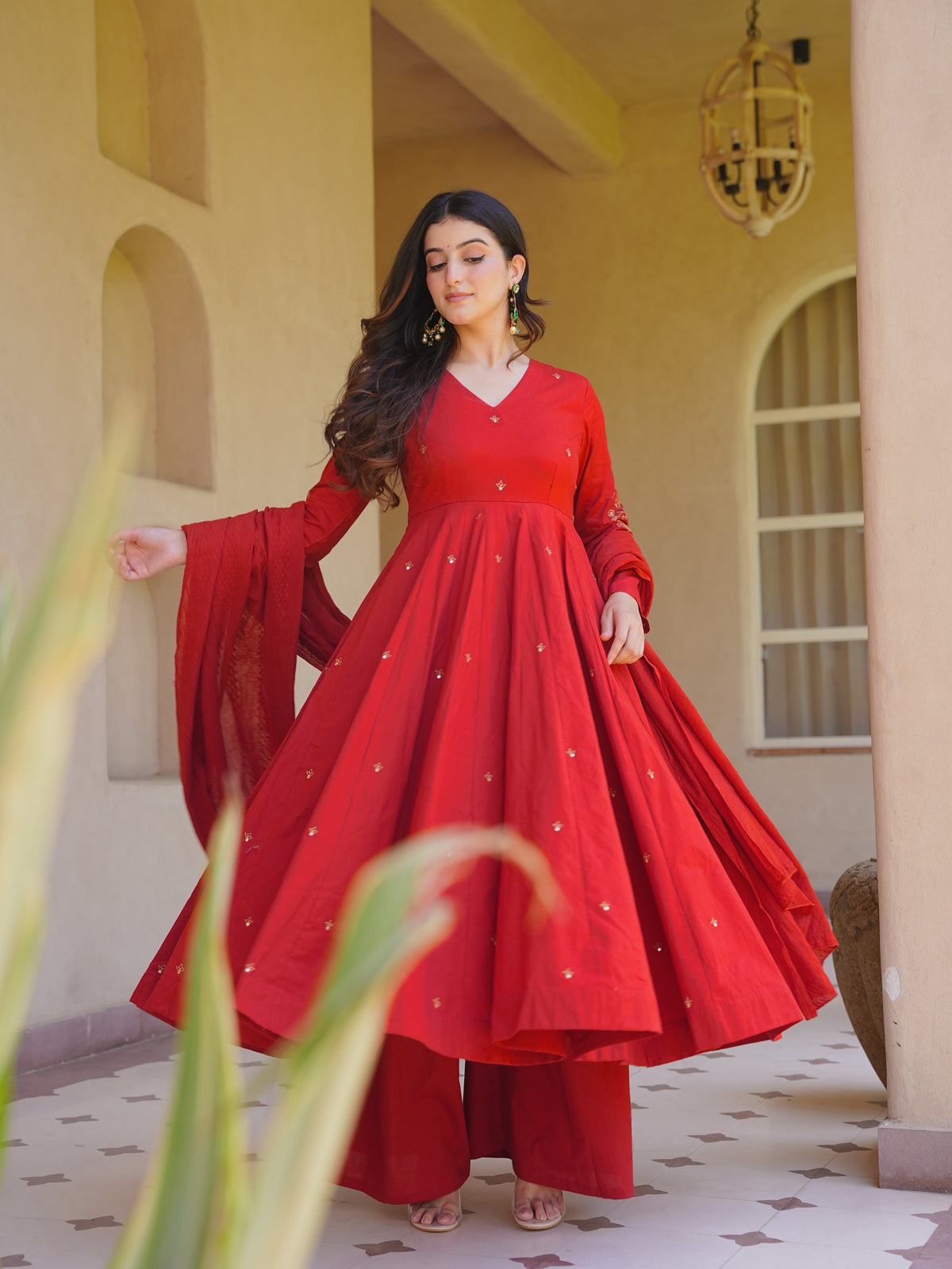 Graceful Anarkali Suit Showcasing Beautiful Embroidery Work