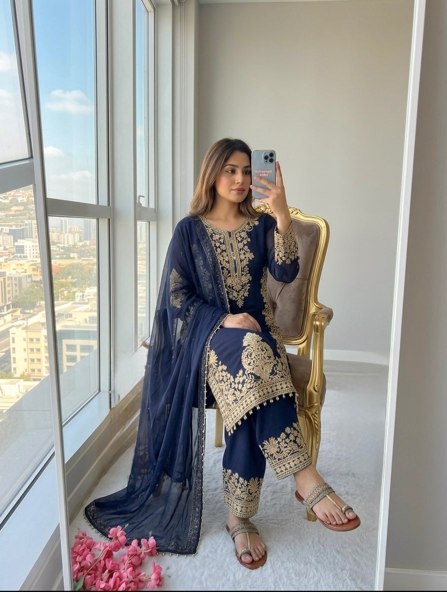 Empowering Elegance: A Woman in Blue