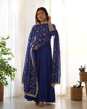 PRESENTING NEW GEORGETTE ANARKALI GOWN DUPPTA FULL SET WITH PENT READY TO WEAR