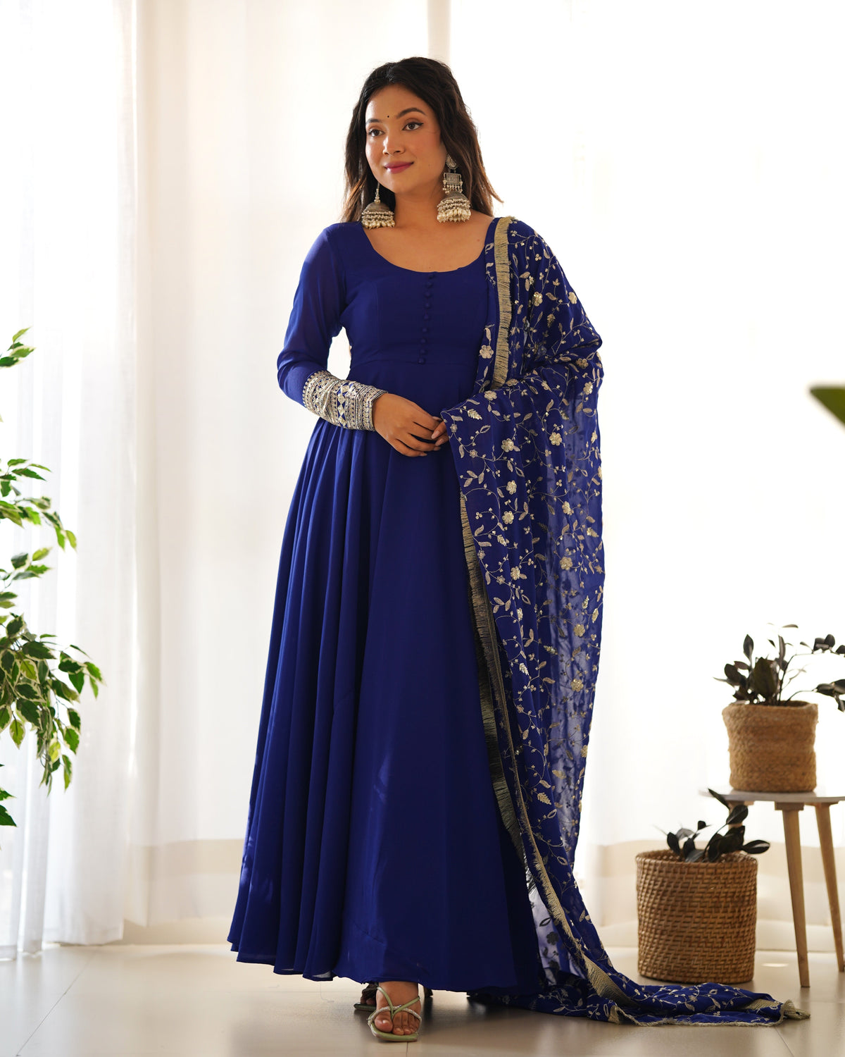 PRESENTING NEW GEORGETTE ANARKALI GOWN DUPPTA FULL SET WITH PENT READY TO WEAR