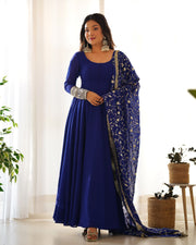 PRESENTING NEW GEORGETTE ANARKALI GOWN DUPPTA FULL SET WITH PENT READY TO WEAR