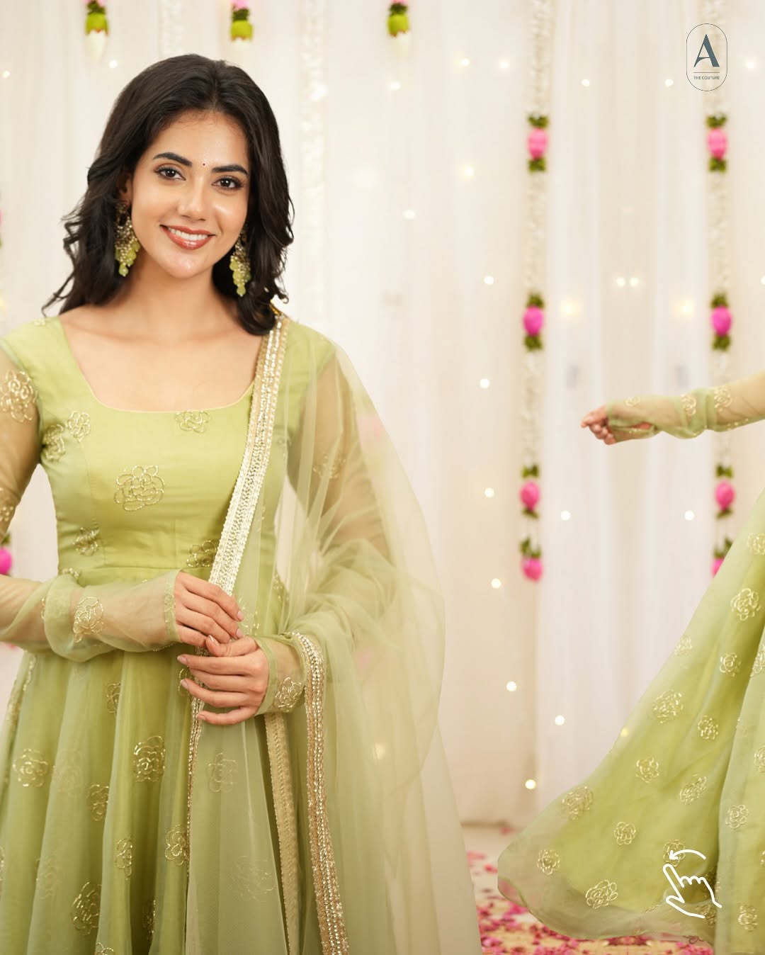 Garden Bloom Pastel Green Anarkali Ensemble