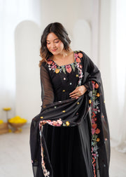 Chic Anarkali Suit with Intricate Detailing