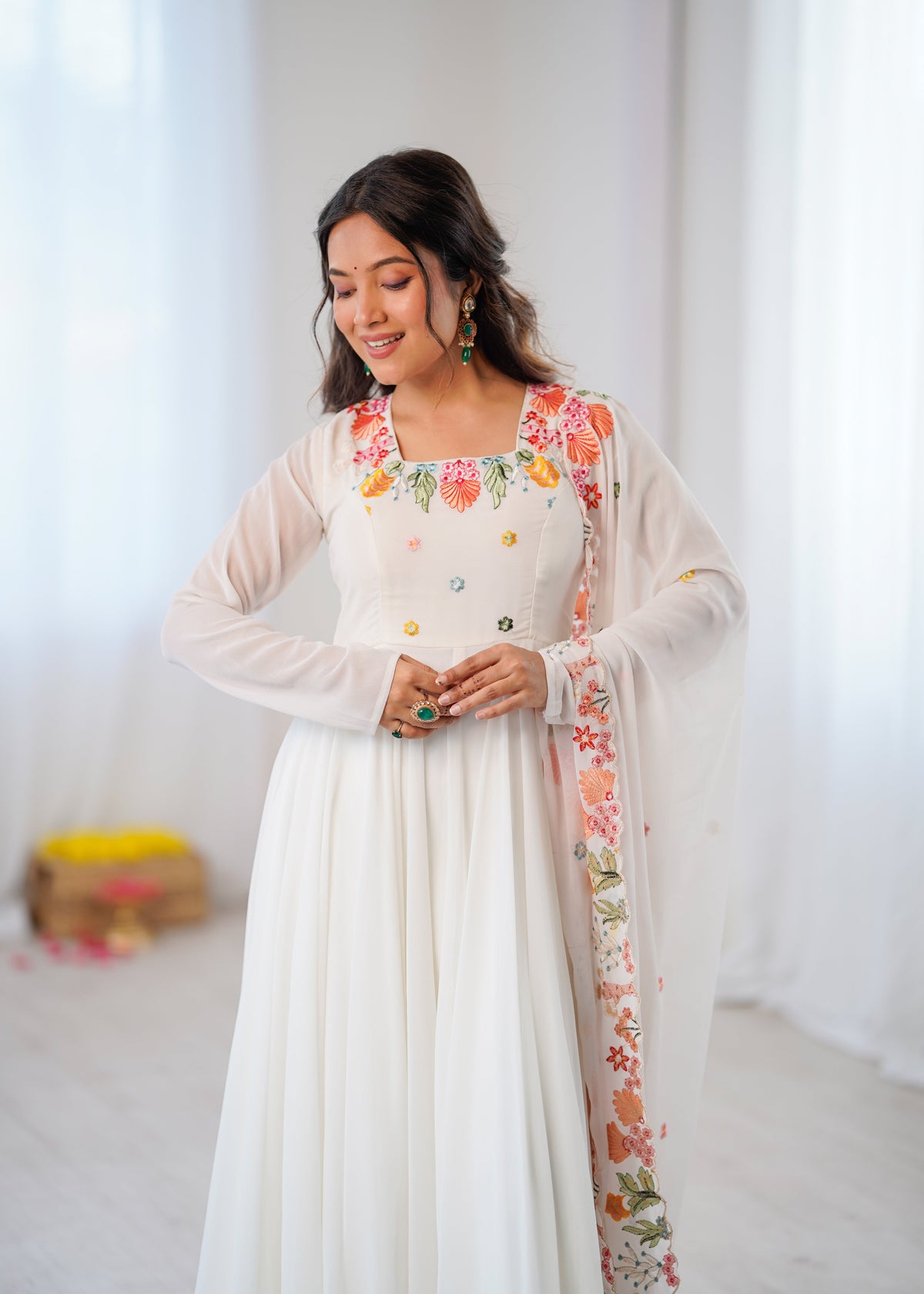 Chic Anarkali Suit with Intricate Detailing
