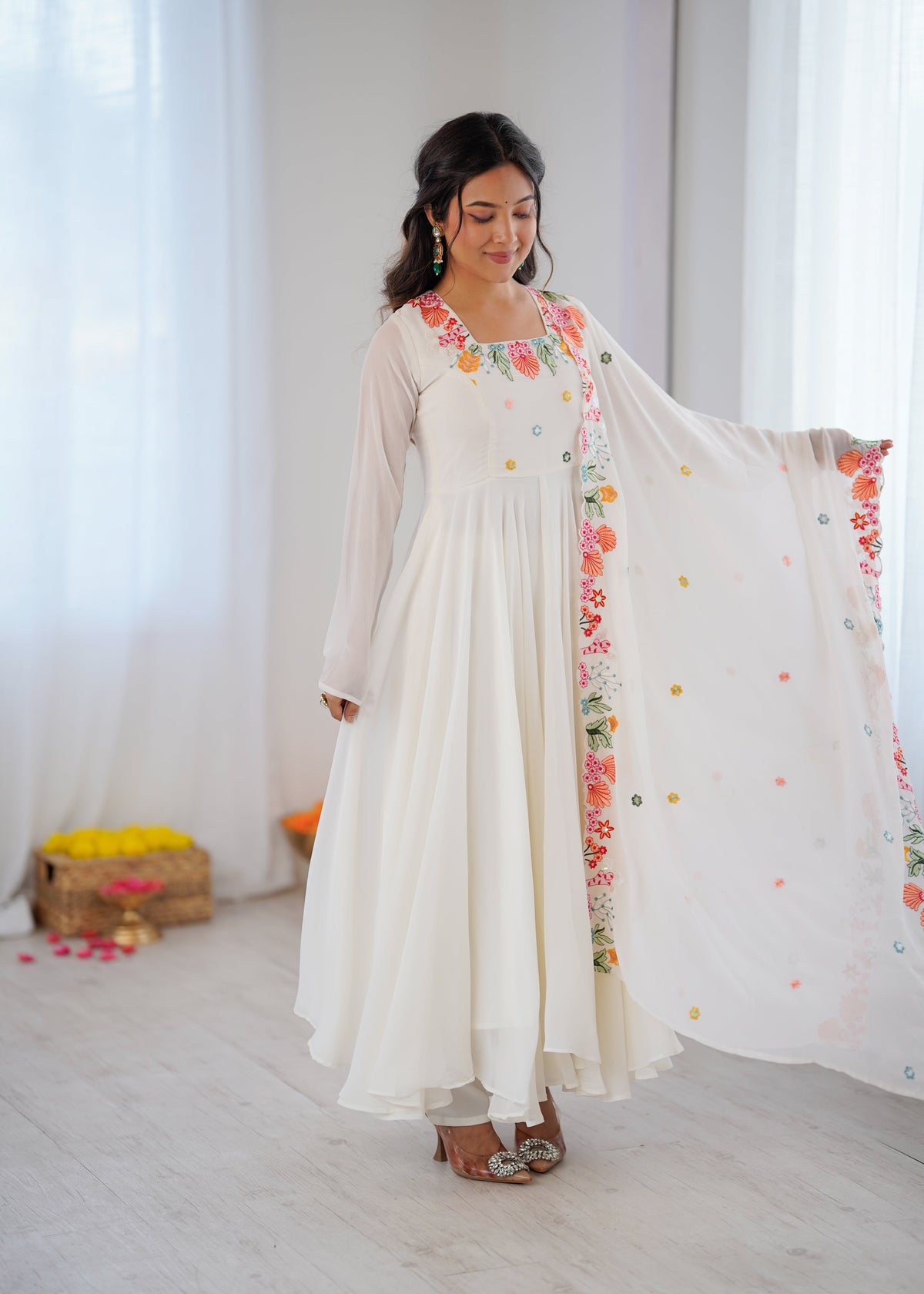 Chic Anarkali Suit with Intricate Detailing