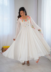 Chic Anarkali Suit with Intricate Detailing