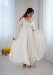 Chic Anarkali Suit with Intricate Detailing