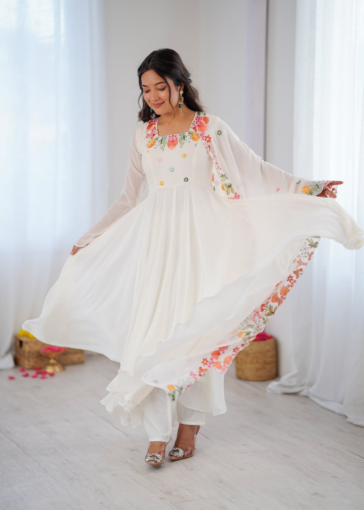 Chic Anarkali Suit with Intricate Detailing