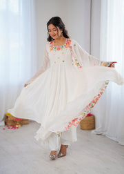 Chic Anarkali Suit with Intricate Detailing