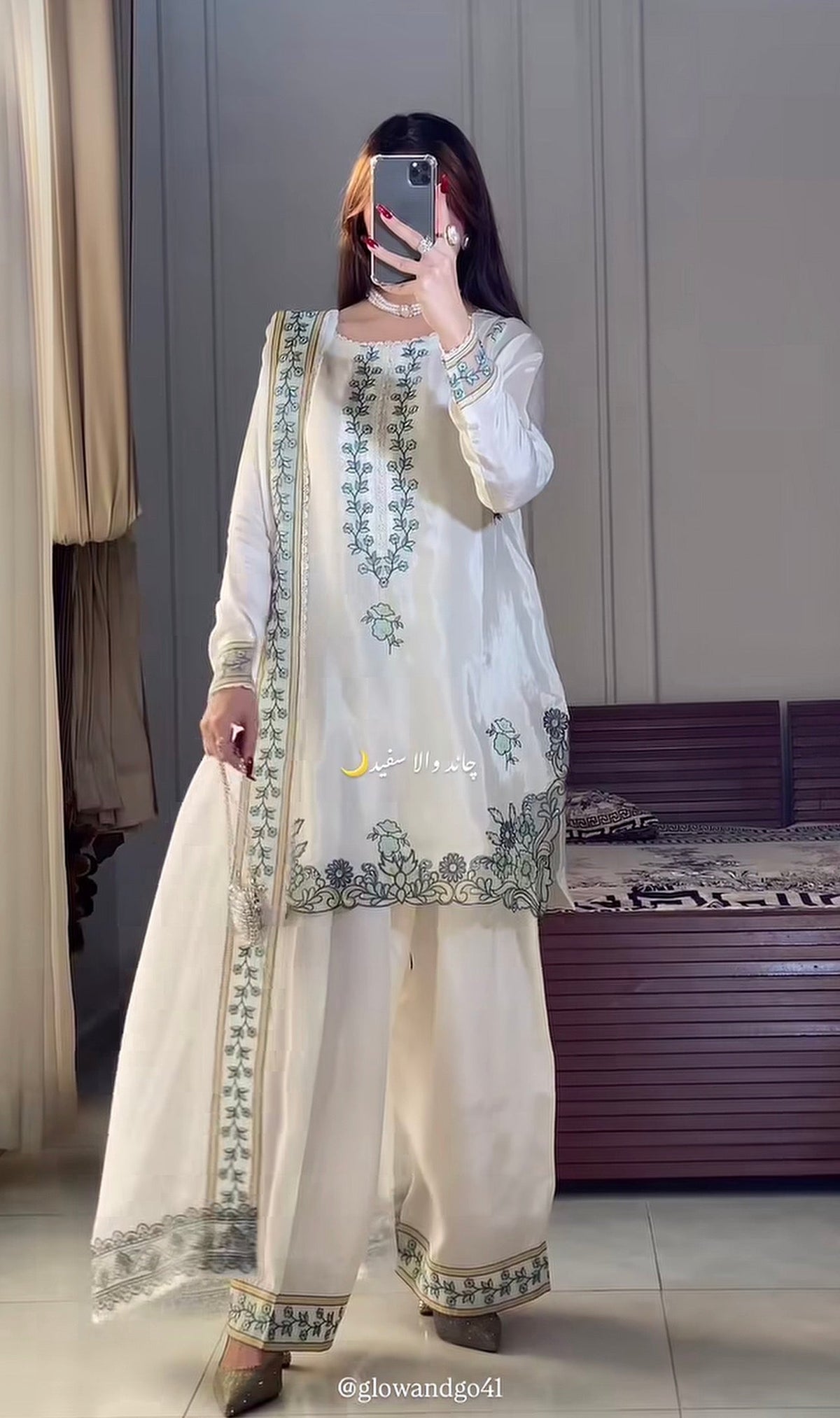 Radiant Selfie in Timeless White Ensemble