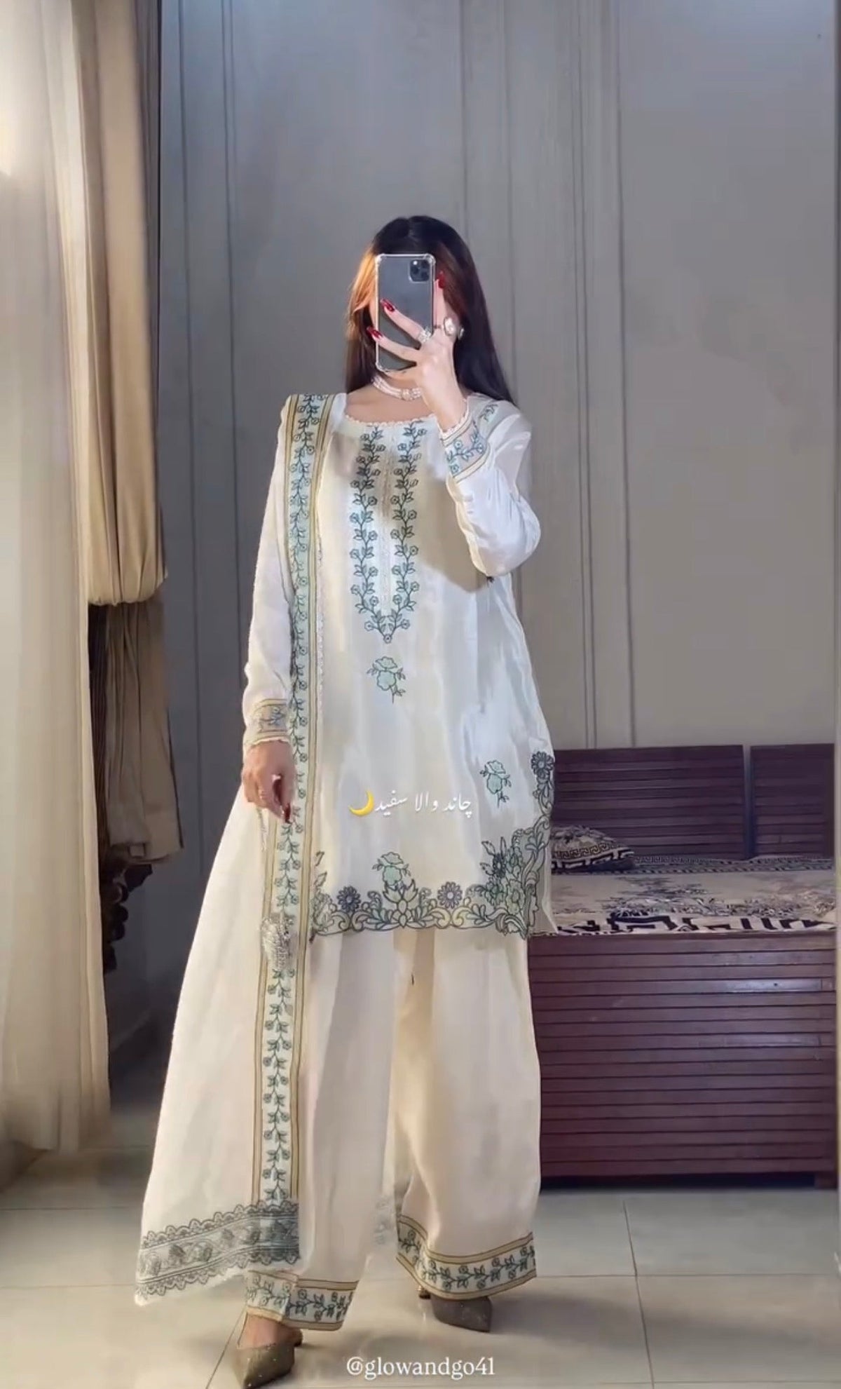 Radiant Selfie in Timeless White Ensemble