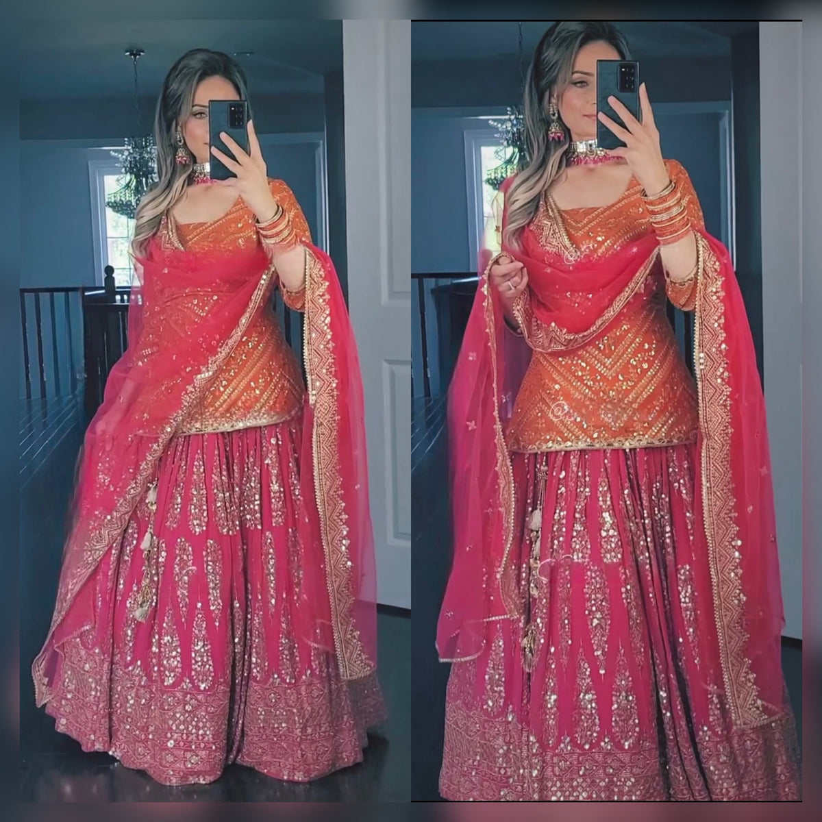 Dazzling Selfie Moments in Beautiful Lehenga Ensemble