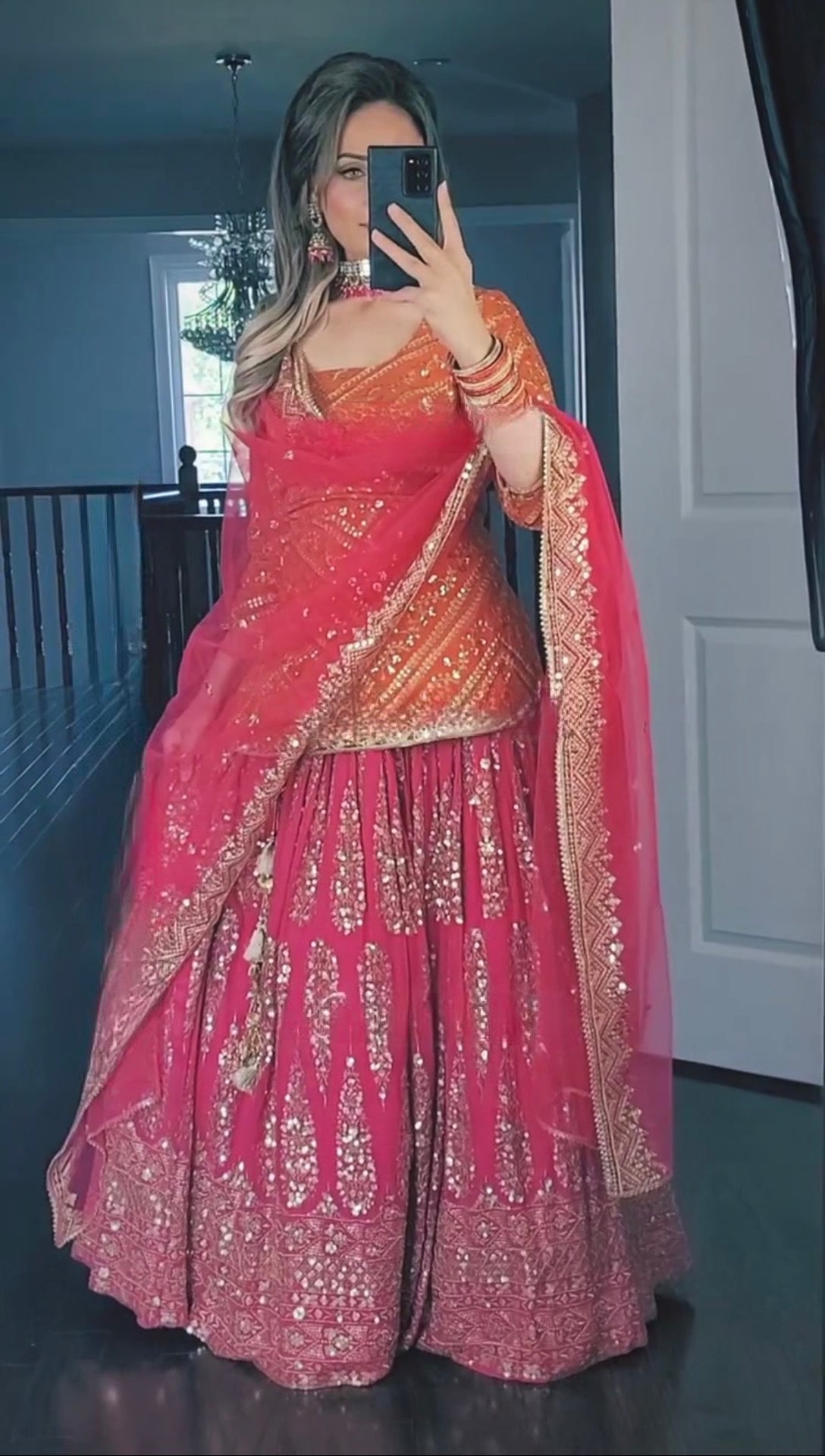Dazzling Selfie Moments in Beautiful Lehenga Ensemble