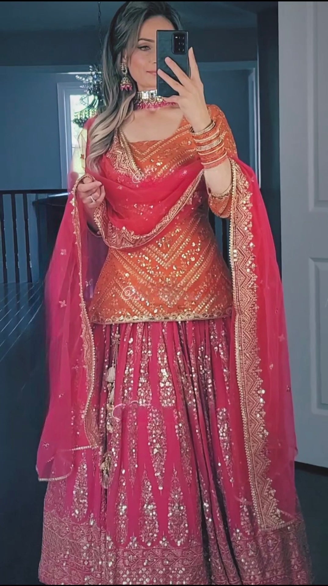 Dazzling Selfie Moments in Beautiful Lehenga Ensemble