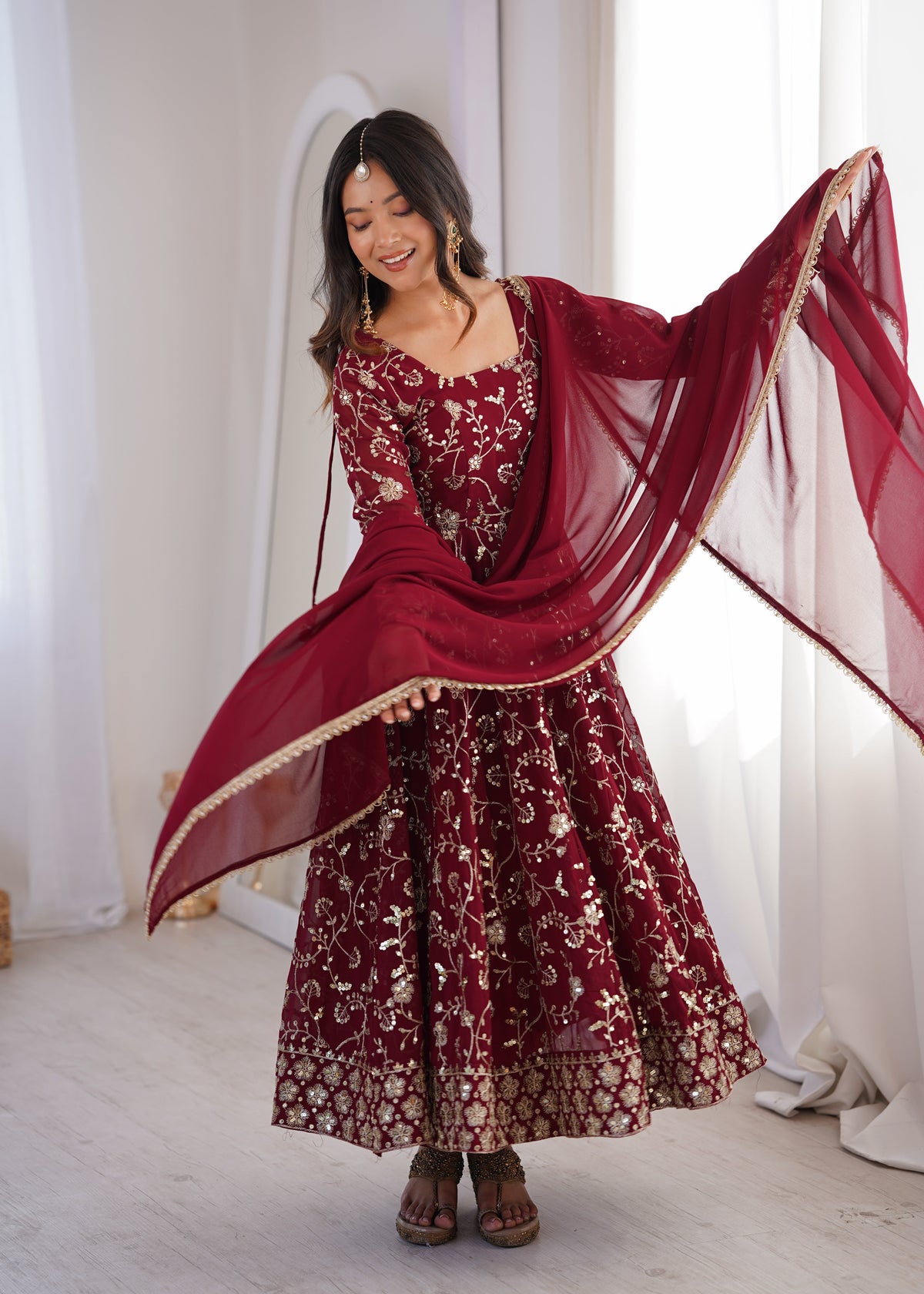 Vibrant Charm Women's  Anarkali Ensemble