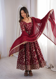 Vibrant Charm Women's  Anarkali Ensemble