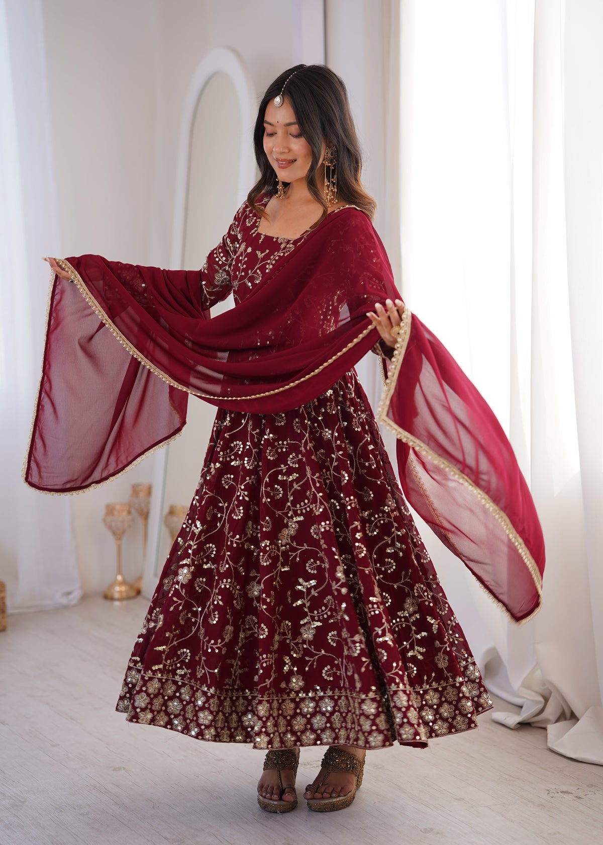 Vibrant Charm Women's  Anarkali Ensemble