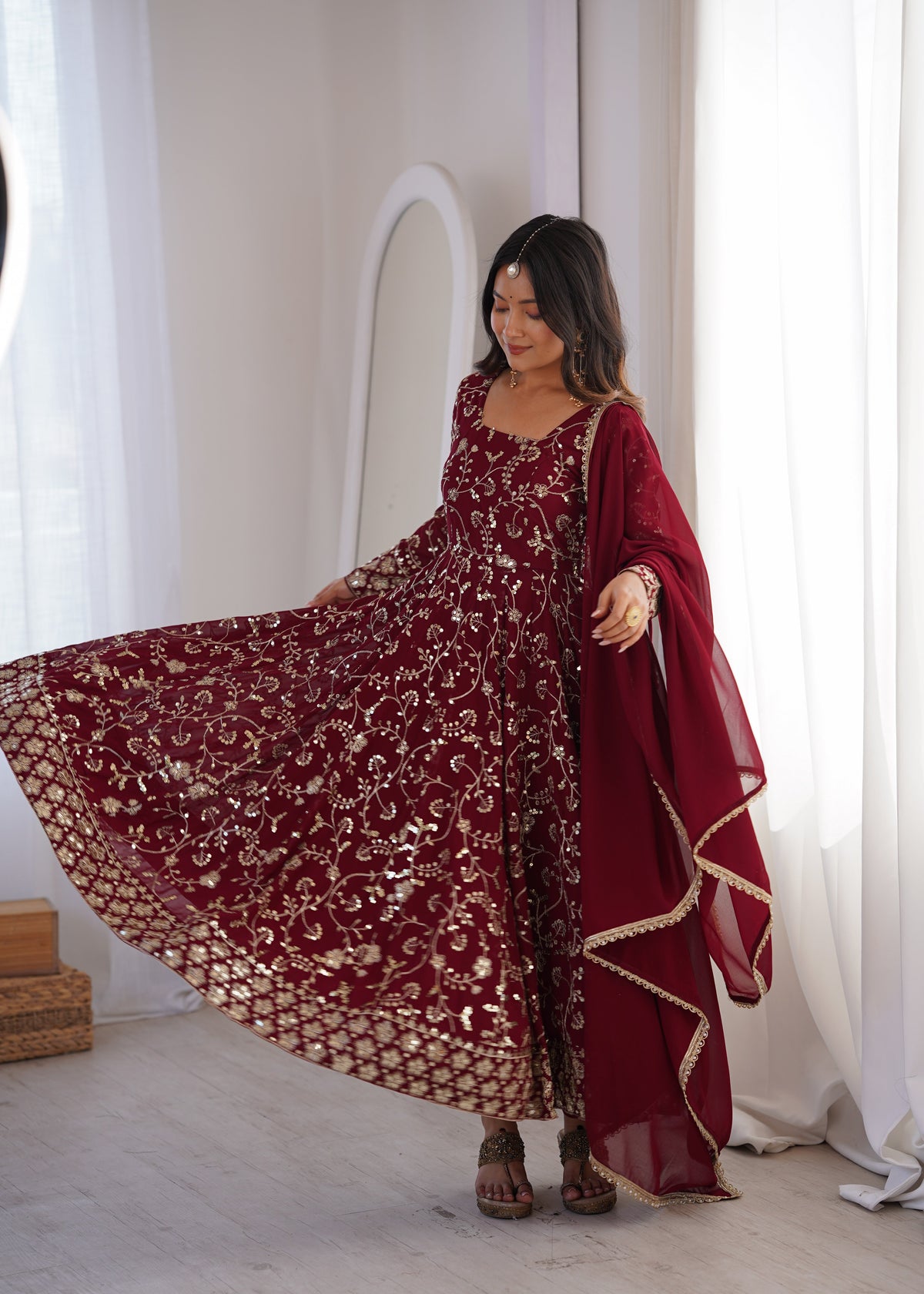 Vibrant Charm Women's  Anarkali Ensemble