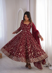 Vibrant Charm Women's  Anarkali Ensemble