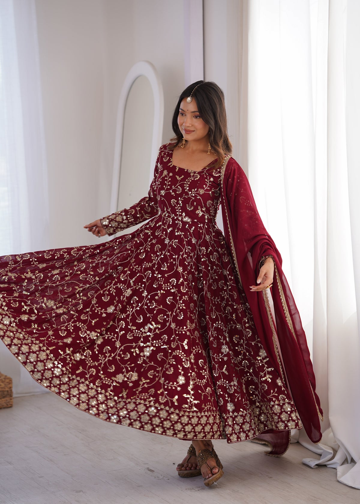 Vibrant Charm Women's  Anarkali Ensemble