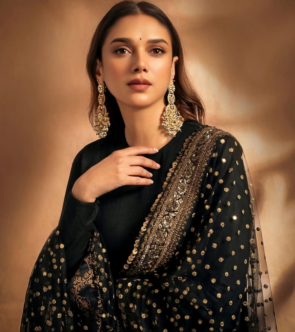Luxe Black Embroidered Anarkali Fashion
